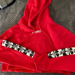 Badwood Cherry Checker crop hoodie